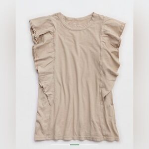 Aerie Women’s Flutter Sleeves T-Shirt Stone Harbor Size S